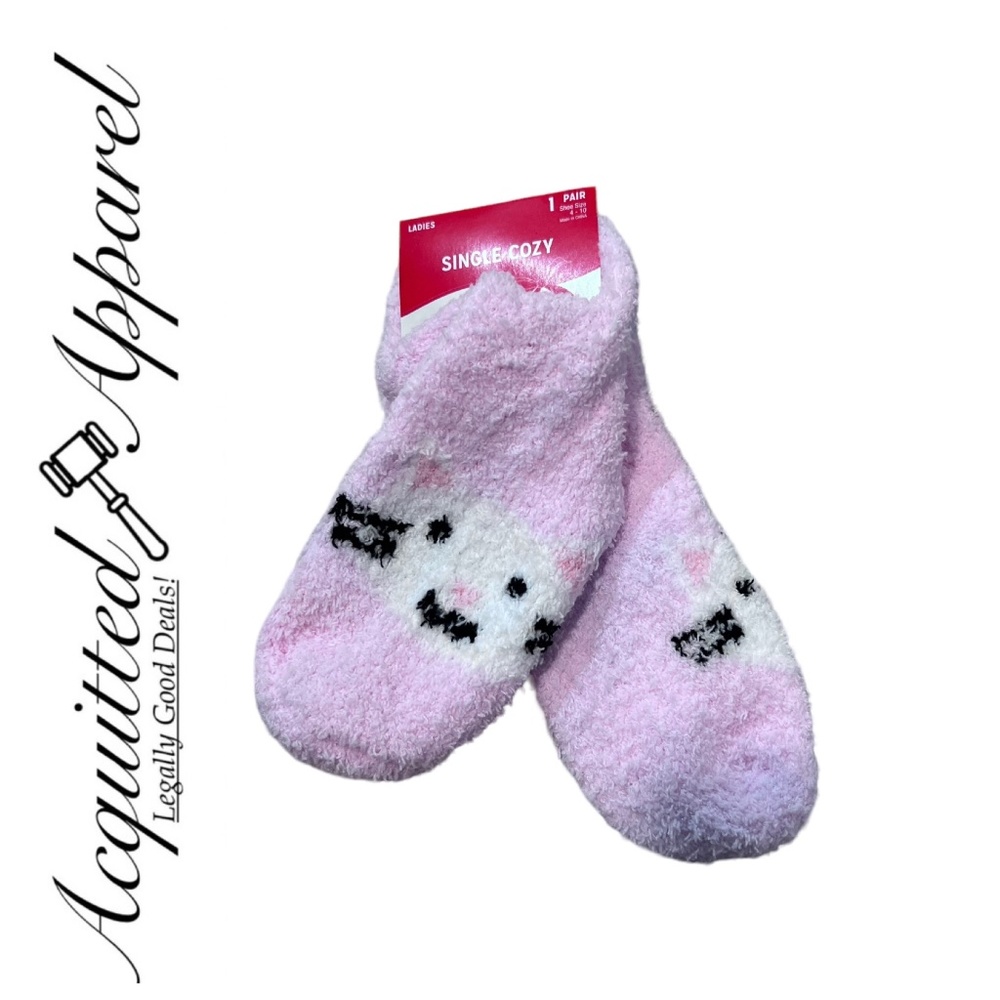 Kmart Ladies 1 Pair Single Fuzzy Cozy Footies Pink Sheep